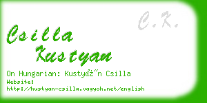 csilla kustyan business card